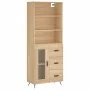 Aparador alto madera contrachapada color roble 69,5x34x180 cm de , Aparadores - Ref: Foro24-3189480, Precio: 151,32 €, Descue...