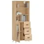 Aparador alto madera contrachapada color roble 69,5x34x180 cm de , Aparadores - Ref: Foro24-3189480, Precio: 151,32 €, Descue...