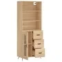Aparador alto madera contrachapada color roble 69,5x34x180 cm de , Aparadores - Ref: Foro24-3189480, Precio: 151,32 €, Descue...