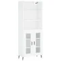 Aparador alto madera contrachapada blanco 69,5x34x180 cm de , Aparadores - Ref: Foro24-3189333, Precio: 149,52 €, Descuento: %