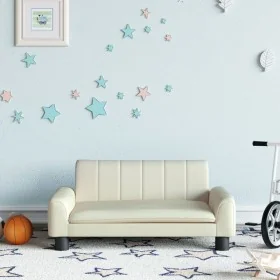 Cream synthetic leather children's sofa 70x45x30 cm by , Baby and Toddler Furniture - Ref: Foro24-3196275, Price: 79,07 €, Di...