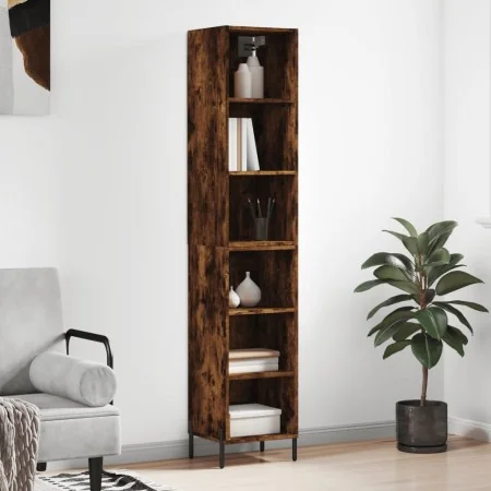 Tall smoked oak veneer sideboard 34.5x32.5x180 cm by , Sideboards - Ref: Foro24-3189842, Price: 79,99 €, Discount: %
