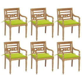 Batavia chairs 6 units solid teak wood with cushions by , Garden chairs - Ref: Foro24-3073333, Price: 724,79 €, Discount: %
