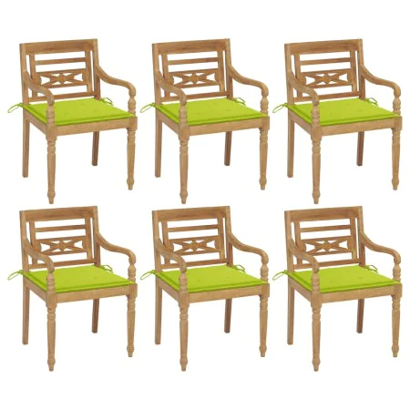 Batavia chairs 6 units solid teak wood with cushions by , Garden chairs - Ref: Foro24-3073333, Price: 724,73 €, Discount: %