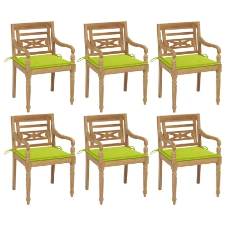 Batavia Stühle, 6 Stück Massivholz aus Teakholz mit Kissen. von , Gartenstühle - Ref: Foro24-3073333, Preis: 724,73 €, Rabatt: %