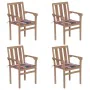 Stapelbare Gartenstühle, 4 Stück Massivholz Teak mit Kissen. von , Gartenstühle - Ref: Foro24-3073392, Preis: 493,30 €, Rabat...