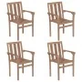Stapelbare Gartenstühle, 4 Stück Massivholz Teak mit Kissen. von , Gartenstühle - Ref: Foro24-3073392, Preis: 493,30 €, Rabat...