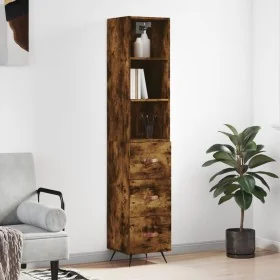 Rauchiger Eichenfurnier-Holzschrank 34,5x34x180 cm von , Sideboards - Ref: Foro24-3189674, Preis: 98,06 €, Rabatt: %