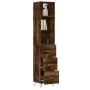 Aparador de madera contrachapada roble ahumado 34,5x34x180 cm de , Aparadores - Ref: Foro24-3189674, Precio: 98,03 €, Descuen...