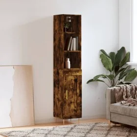 Smoked oak plywood sideboard 34.5x34x180 cm by , Sideboards - Ref: Foro24-3190074, Price: 87,08 €, Discount: %