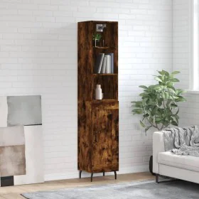 Smoked oak plywood sideboard 34.5x34x180 cm by , Sideboards - Ref: Foro24-3190106, Price: 89,23 €, Discount: %