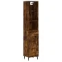 Aparador de madera contrachapada roble ahumado 34,5x34x180 cm de , Aparadores - Ref: Foro24-3190106, Precio: 89,21 €, Descuen...