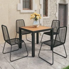 5-teiliges Gartenspeiseset aus schwarzem und braunem PVC-Rattan von , Gartensets - Ref: Foro24-3060125, Preis: 408,81 €, Raba...