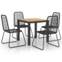 5-teiliges Gartenspeiseset aus schwarzem und braunem PVC-Rattan von , Gartensets - Ref: Foro24-3060125, Preis: 394,50 €, Raba...