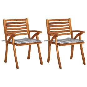 Essgruppenstühle für den Garten mit Kissen, 2 Stück Massivholz Akazie. von , Gartenstühle - Ref: Foro24-3060822, Preis: 195,0...