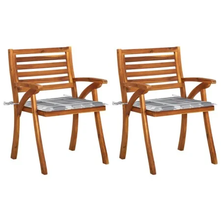 Sillas de comedor jardín con cojines 2 uds madera maciza acacia de , Sillas de jardín - Ref: Foro24-3060822, Precio: 203,47 €...