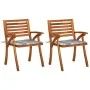 Sillas de comedor jardín con cojines 2 uds madera maciza acacia de , Sillas de jardín - Ref: Foro24-3060822, Precio: 203,47 €...