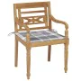 Batavia chairs 2 units solid teak with gray checkered cushions by , Garden chairs - Ref: Foro24-3062141, Price: 247,54 €, Dis...