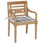 Batavia Stühle, 2 Stück massives Teakholz mit grau karierten Kissen. von , Gartenstühle - Ref: Foro24-3062141, Preis: 247,54 ...