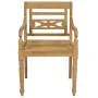 Batavia Stühle, 2 Stück massives Teakholz mit grau karierten Kissen. von , Gartenstühle - Ref: Foro24-3062141, Preis: 247,54 ...