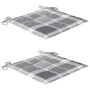 Sillas Batavia 2 uds teca maciza con cojines a cuadros grises de , Sillas de jardín - Ref: Foro24-3062141, Precio: 247,54 €, ...