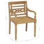 Batavia Stühle, 2 Stück massives Teakholz mit grau karierten Kissen. von , Gartenstühle - Ref: Foro24-3062141, Preis: 247,54 ...