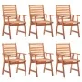 Garden dining chairs and cushions 6 pcs solid acacia wood by , Garden chairs - Ref: Foro24-3078361, Price: 397,96 €, Discount: %