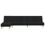 L-shaped black fabric sofa bed 255x140x70 cm by , Sofas - Ref: Foro24-3157237, Price: 393,43 €, Discount: %