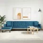 L-shaped blue velvet sofa bed 271x140x70 cm by , Sofas - Ref: Foro24-3157275, Price: 433,57 €, Discount: %