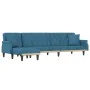 L-shaped blue velvet sofa bed 271x140x70 cm by , Sofas - Ref: Foro24-3157275, Price: 433,57 €, Discount: %