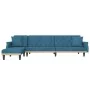 L-shaped blue velvet sofa bed 271x140x70 cm by , Sofas - Ref: Foro24-3157275, Price: 433,57 €, Discount: %