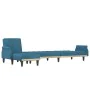 L-shaped blue velvet sofa bed 271x140x70 cm by , Sofas - Ref: Foro24-3157275, Price: 433,57 €, Discount: %