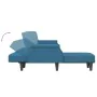 L-shaped blue velvet sofa bed 271x140x70 cm by , Sofas - Ref: Foro24-3157275, Price: 433,57 €, Discount: %