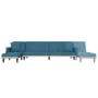 L-shaped blue velvet sofa bed 271x140x70 cm by , Sofas - Ref: Foro24-3157275, Price: 433,57 €, Discount: %