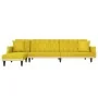 Sofá cama en forma de L terciopelo amarillo 271x140x70 cm de , Sofás - Ref: Foro24-3157280, Precio: 433,56 €, Descuento: %