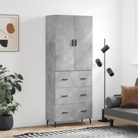 Aparador alto madera contrachapada gris hormigón 69,5x34x180 cm de , Aparadores - Ref: Foro24-3195863, Precio: 157,45 €, Desc...