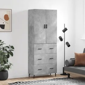 Tall plywood gray concrete sideboard 69.5x34x180 cm by , Sideboards - Ref: Foro24-3195863, Price: 157,45 €, Discount: %