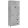 Tall plywood gray concrete sideboard 69.5x34x180 cm by , Sideboards - Ref: Foro24-3195863, Price: 157,87 €, Discount: %