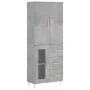 Aparador alto madera contrachapada gris hormigón 69,5x34x180 cm de , Aparadores - Ref: Foro24-3195951, Precio: 165,10 €, Desc...