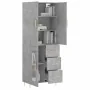 Aparador alto madera contrachapada gris hormigón 69,5x34x180 cm de , Aparadores - Ref: Foro24-3195951, Precio: 165,10 €, Desc...