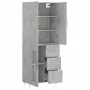 Aparador alto madera contrachapada gris hormigón 69,5x34x180 cm de , Aparadores - Ref: Foro24-3195951, Precio: 165,10 €, Desc...