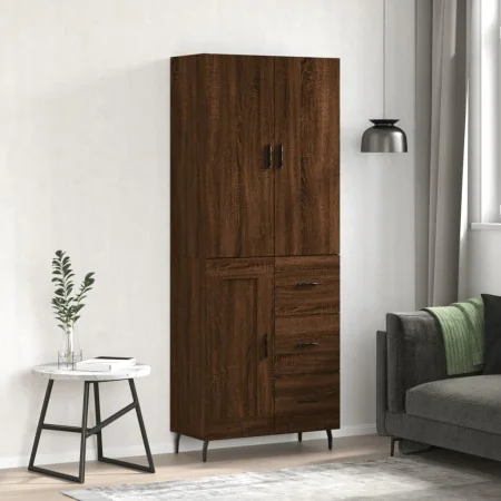 Aparador alto madera contrachapada marrón roble 69,5x34x180 cm de , Aparadores - Ref: Foro24-3196034, Precio: 184,26 €, Descu...