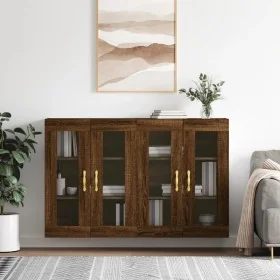 Wall cabinets 2 units engineered wood brown oak by , Sideboards - Ref: Foro24-3197928, Price: 152,30 €, Discount: %