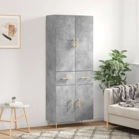 Aparador alto madera contrachapada gris hormigón 69,5x34x180 cm de , Aparadores - Ref: Foro24-3198141, Precio: 154,42 €, Desc...