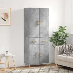 Tall plywood gray concrete sideboard 69.5x34x180 cm by , Sideboards - Ref: Foro24-3198141, Price: 154,43 €, Discount: %