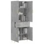 Aparador alto madera contrachapada gris hormigón 69,5x34x180 cm de , Aparadores - Ref: Foro24-3198141, Precio: 154,42 €, Desc...