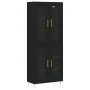 Aparador alto madera contrachapada negro 69,5x34x180 cm de , Aparadores - Ref: Foro24-3198266, Precio: 177,04 €, Descuento: %