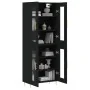 Aparador alto madera contrachapada negro 69,5x34x180 cm de , Aparadores - Ref: Foro24-3198266, Precio: 177,04 €, Descuento: %