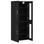 Aparador alto madera contrachapada negro 69,5x34x180 cm de , Aparadores - Ref: Foro24-3198266, Precio: 177,04 €, Descuento: %