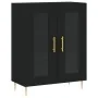 Aparador alto madera contrachapada negro 69,5x34x180 cm de , Aparadores - Ref: Foro24-3198266, Precio: 177,04 €, Descuento: %